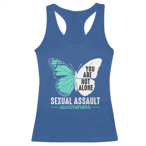 April Sexual Assault Awareness Racerback Tank Top Teal Ribbon Flower TS14 Royal Blue Print Your Wear