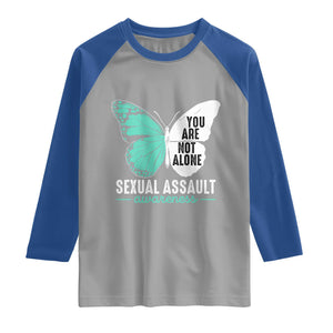 April Sexual Assault Awareness Raglan Shirt Teal Ribbon Flower TS14 Sport Gray Royal Print Your Wear