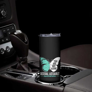 April Sexual Assault Awareness Skinny Tumbler Teal Ribbon Flower TS14 Print Your Wear