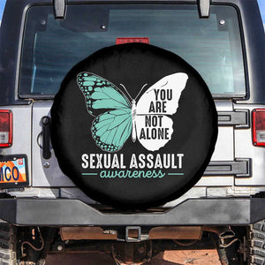 April Sexual Assault Awareness Spare Tire Cover Teal Ribbon Flower TS14 No hole Black Print Your Wear