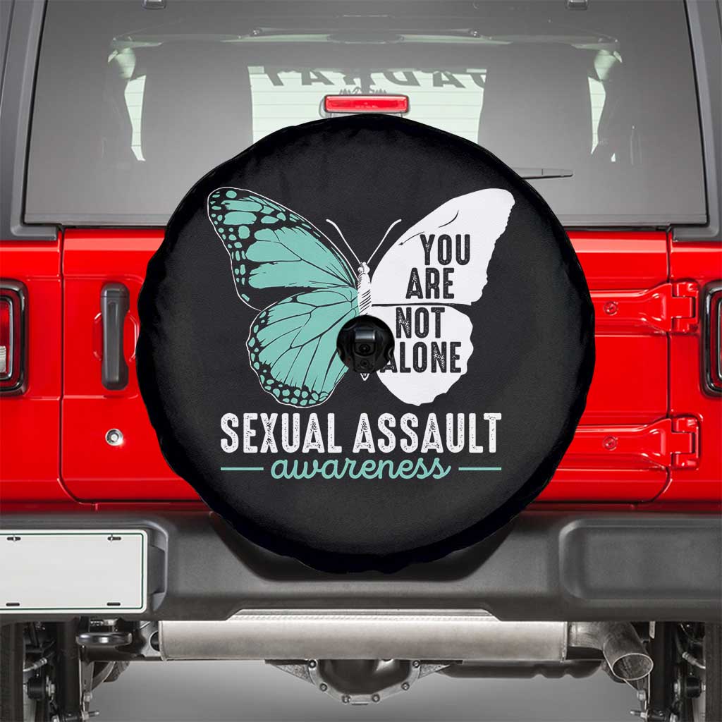 April Sexual Assault Awareness Spare Tire Cover Teal Ribbon Flower TS14 Black Print Your Wear