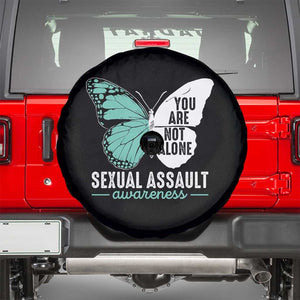 April Sexual Assault Awareness Spare Tire Cover Teal Ribbon Flower TS14 Black Print Your Wear