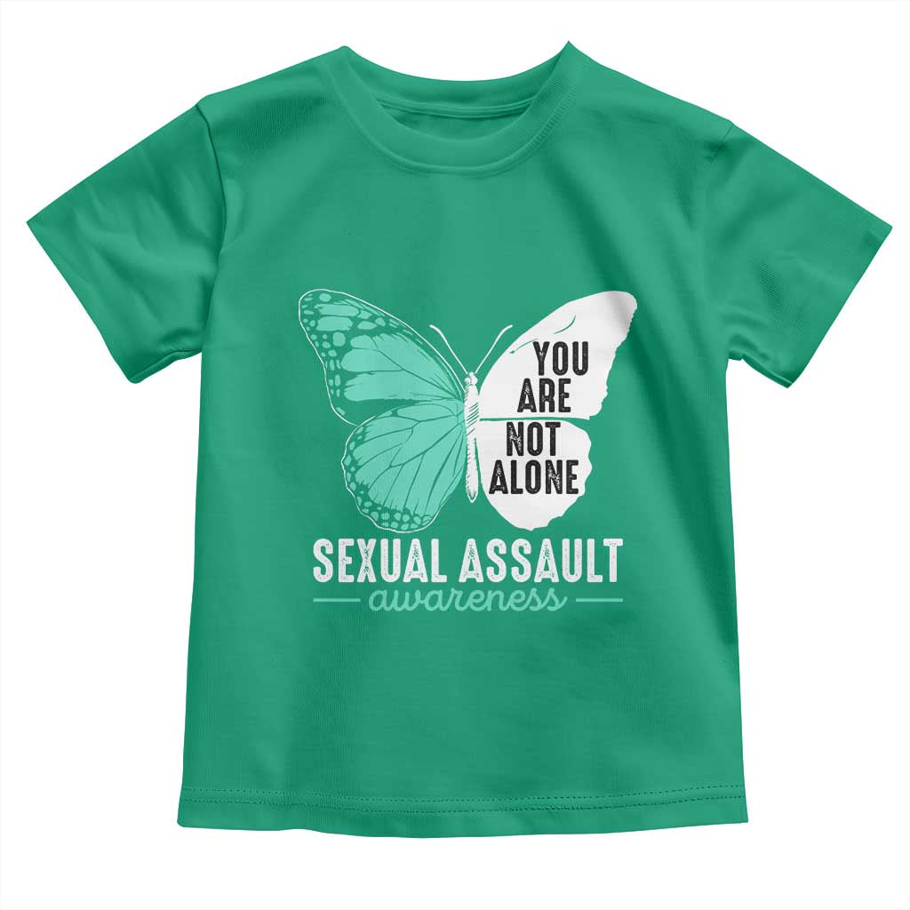 April Sexual Assault Awareness Toddler T Shirt Teal Ribbon Flower TS14 Irish Green Print Your Wear