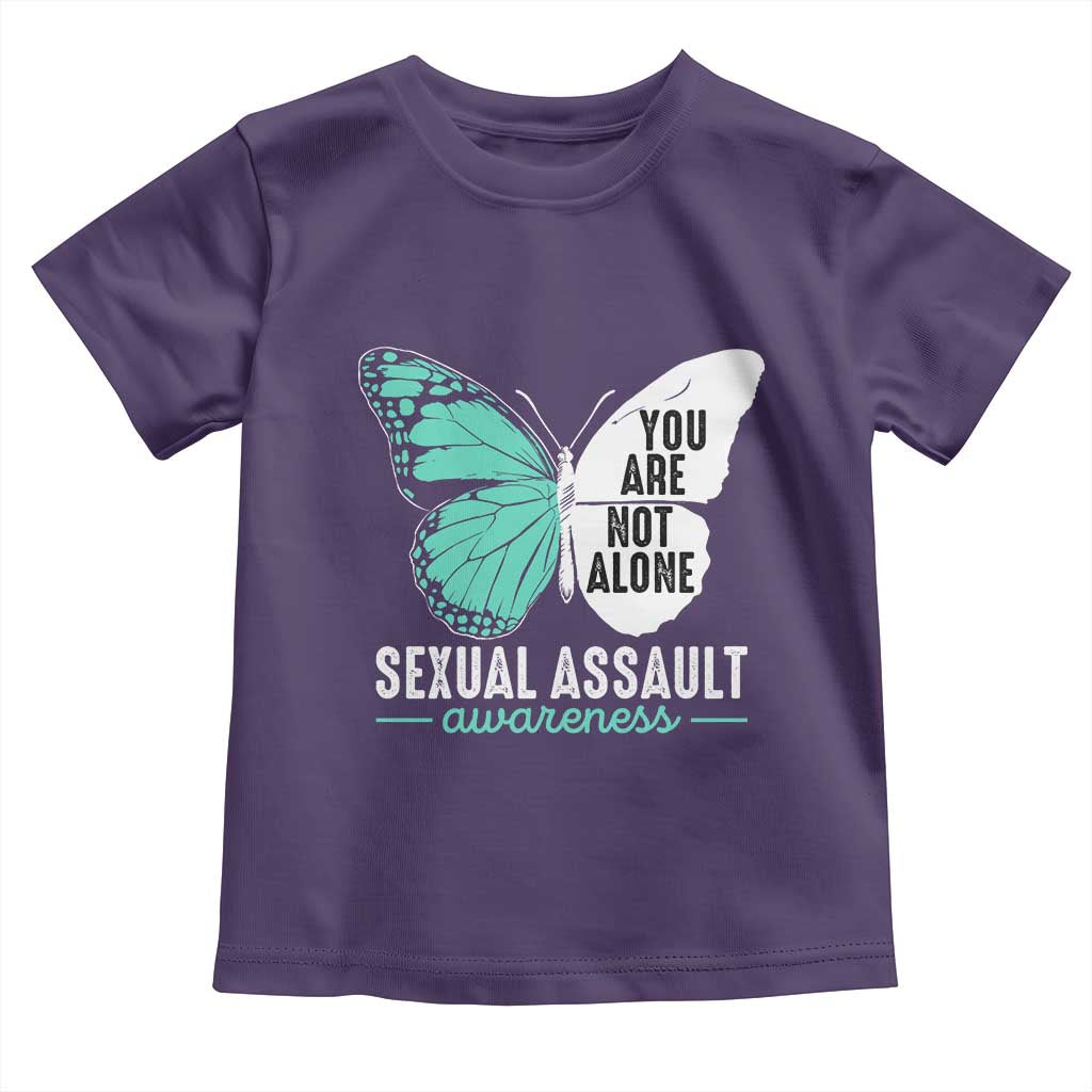 April Sexual Assault Awareness Toddler T Shirt Teal Ribbon Flower TS14 Purple Print Your Wear