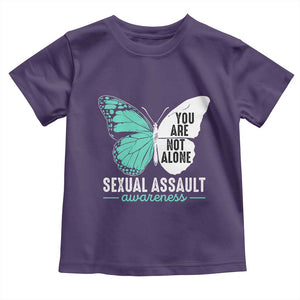 April Sexual Assault Awareness Toddler T Shirt Teal Ribbon Flower TS14 Purple Print Your Wear