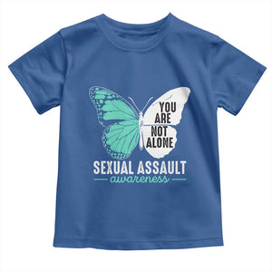 April Sexual Assault Awareness Toddler T Shirt Teal Ribbon Flower TS14 Royal Blue Print Your Wear