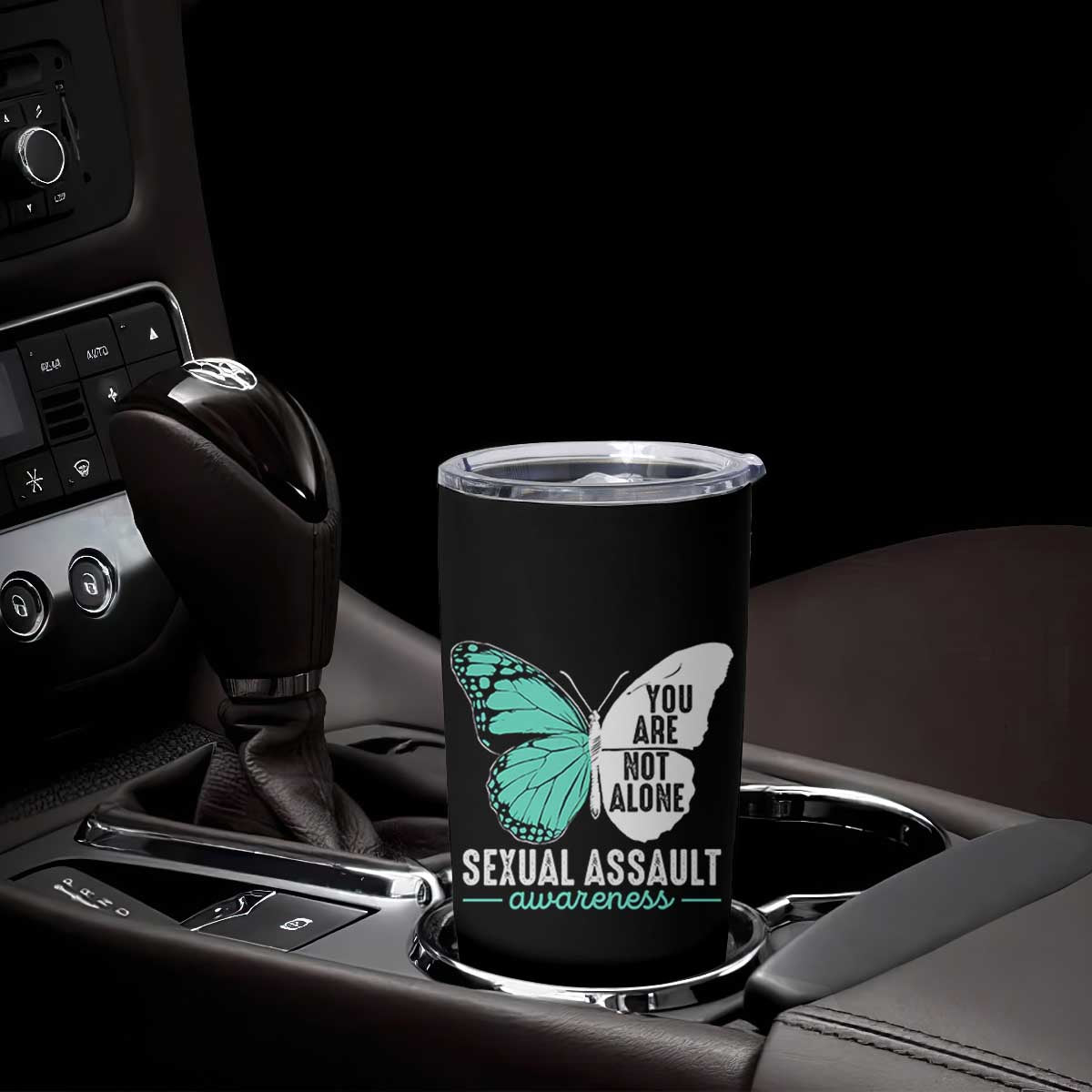 April Sexual Assault Awareness Tumbler Cup Teal Ribbon Flower TS14 Print Your Wear