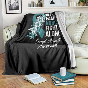Sexual Assault Awareness Throw Blanket In This Family Nobody Fights Alone TS14 Print Your Wear