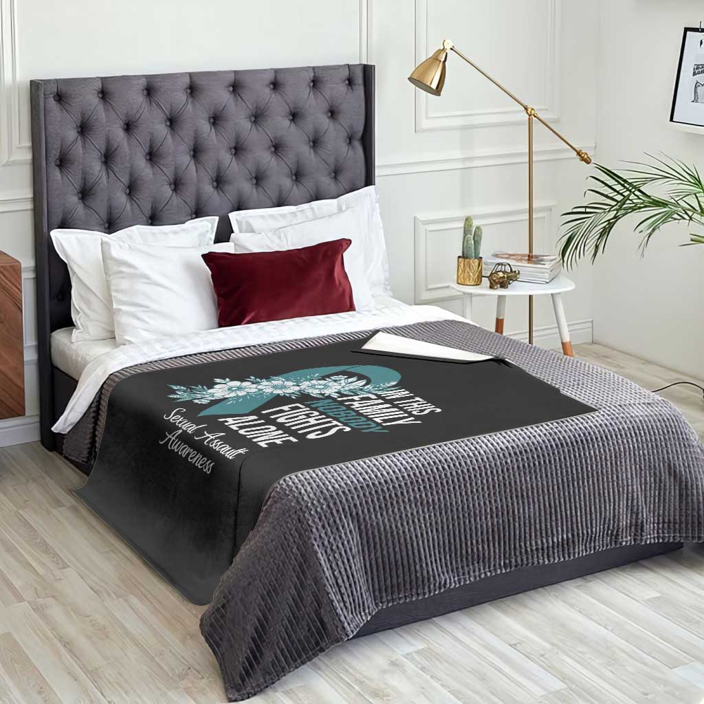 Sexual Assault Awareness Throw Blanket In This Family Nobody Fights Alone TS14 Print Your Wear