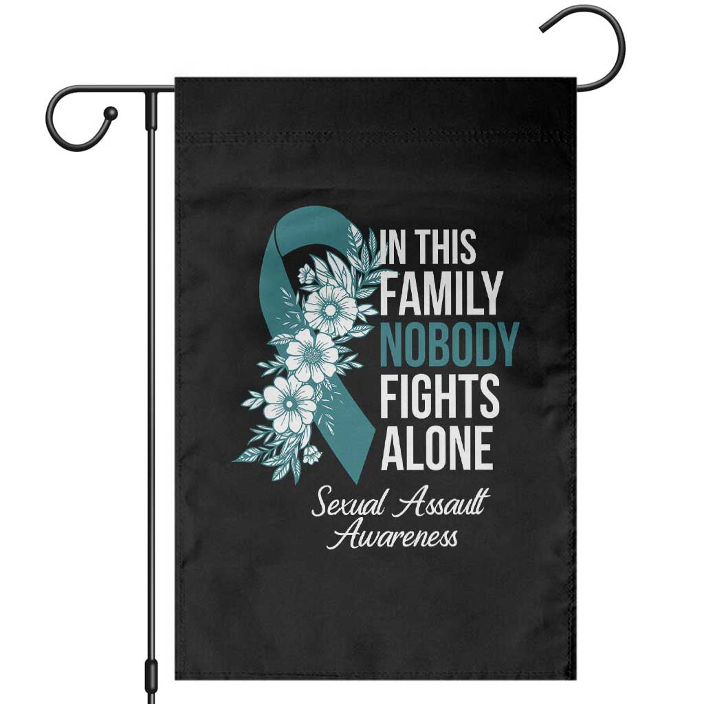 Sexual Assault Awareness Garden Flag In This Family Nobody Fights Alone TS14 Black Print Your Wear