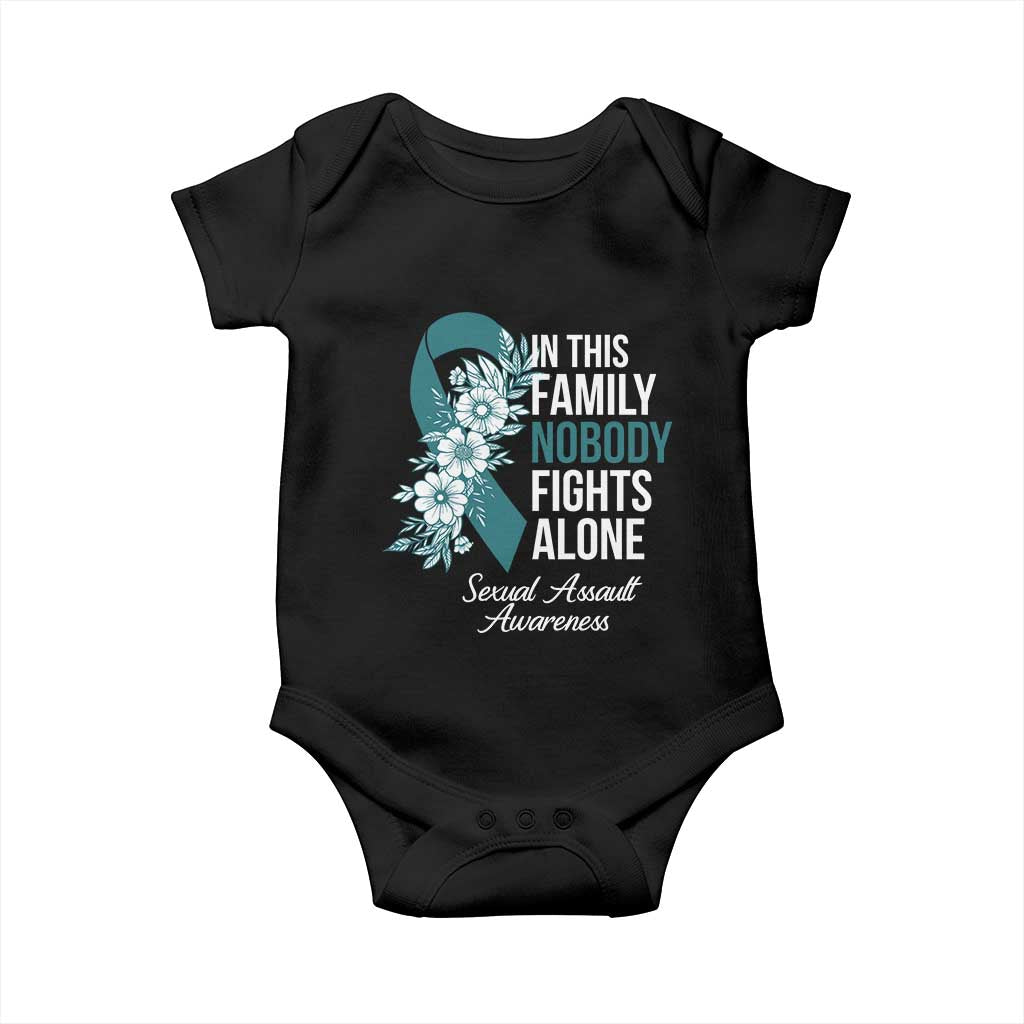 Sexual Assault Awareness Baby Onesie In This Family Nobody Fights Alone TS14 Black Print Your Wear