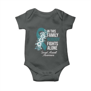 Sexual Assault Awareness Baby Onesie In This Family Nobody Fights Alone TS14 Dark Heather Print Your Wear