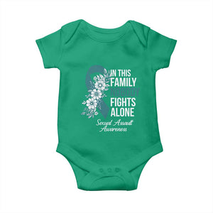 Sexual Assault Awareness Baby Onesie In This Family Nobody Fights Alone TS14 Irish Green Print Your Wear