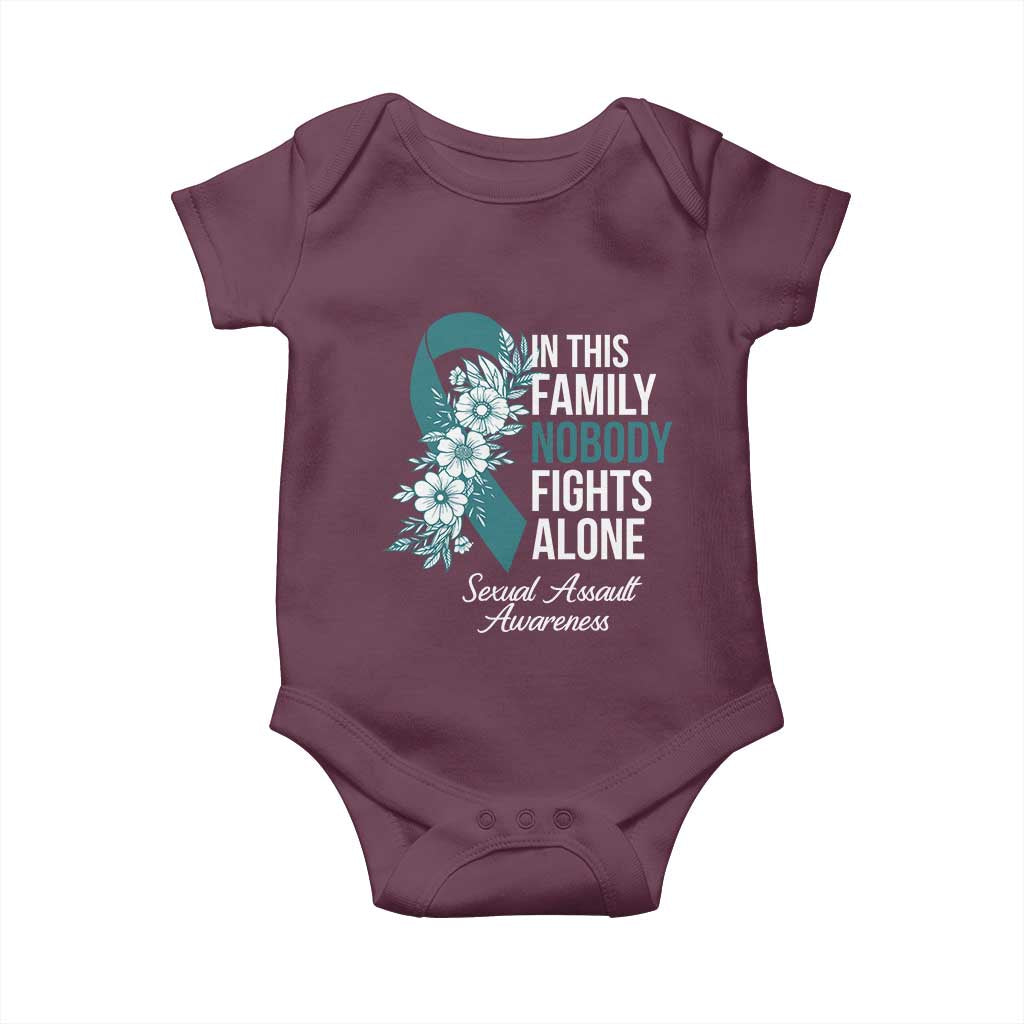 Sexual Assault Awareness Baby Onesie In This Family Nobody Fights Alone TS14 Maroon Print Your Wear