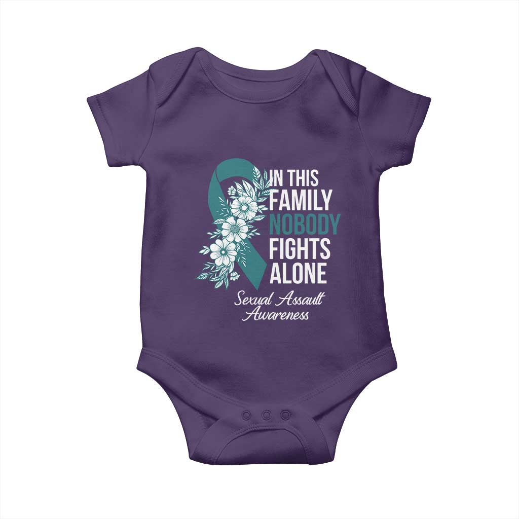 Sexual Assault Awareness Baby Onesie In This Family Nobody Fights Alone TS14 Purple Print Your Wear