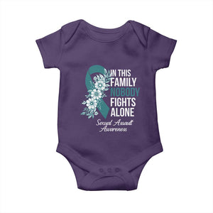 Sexual Assault Awareness Baby Onesie In This Family Nobody Fights Alone TS14 Purple Print Your Wear