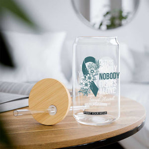 Sexual Assault Awareness Glass Can In This Family Nobody Fights Alone TS14 Print Your Wear