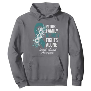Sexual Assault Awareness Hoodie In This Family Nobody Fights Alone TS14 Charcoal Print Your Wear