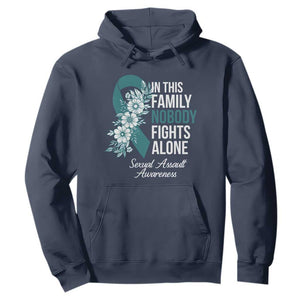 Sexual Assault Awareness Hoodie In This Family Nobody Fights Alone TS14 Navy Print Your Wear