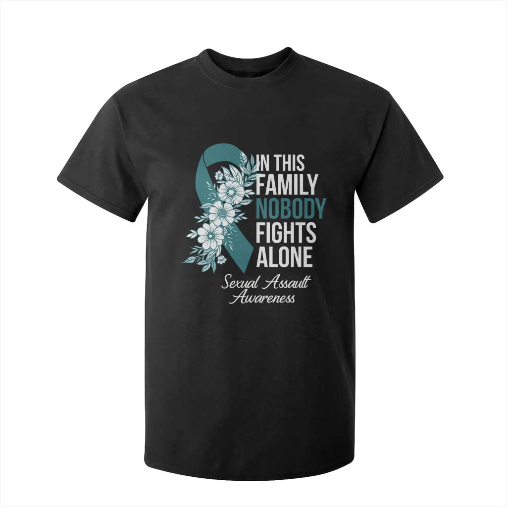 Sexual Assault Awareness T Shirt For Kid In This Family Nobody Fights Alone TS14 Black Print Your Wear