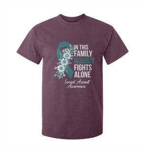 Sexual Assault Awareness T Shirt For Kid In This Family Nobody Fights Alone TS14 Maroon Print Your Wear