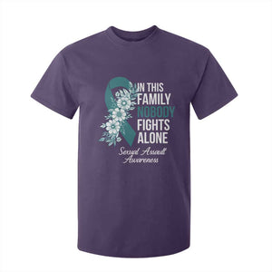 Sexual Assault Awareness T Shirt For Kid In This Family Nobody Fights Alone TS14 Purple Print Your Wear