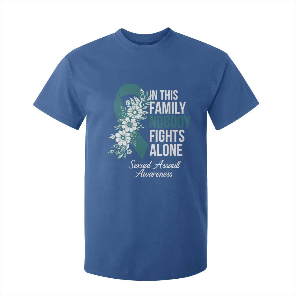 Sexual Assault Awareness T Shirt For Kid In This Family Nobody Fights Alone TS14 Royal Blue Print Your Wear