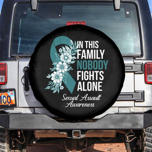 Sexual Assault Awareness Spare Tire Cover In This Family Nobody Fights Alone TS14 No hole Black Print Your Wear