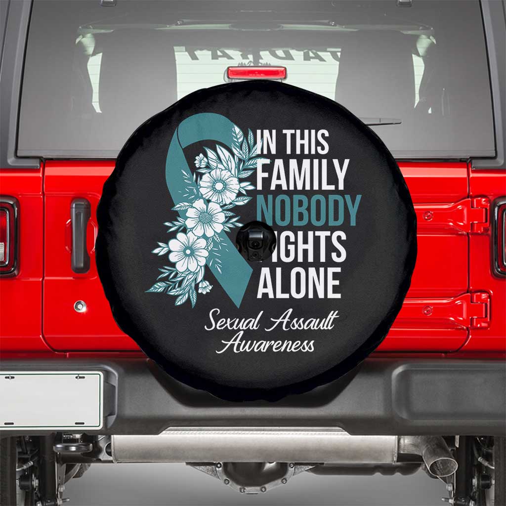 Sexual Assault Awareness Spare Tire Cover In This Family Nobody Fights Alone TS14 Black Print Your Wear