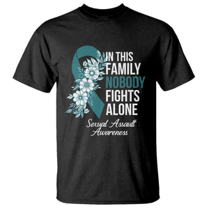 Sexual Assault Awareness T Shirt In This Family Nobody Fights Alone TS14 Black Print Your Wear