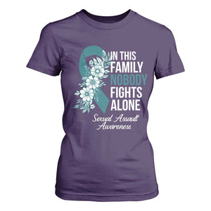 Sexual Assault Awareness T Shirt For Women In This Family Nobody Fights Alone TS14 Purple Print Your Wear