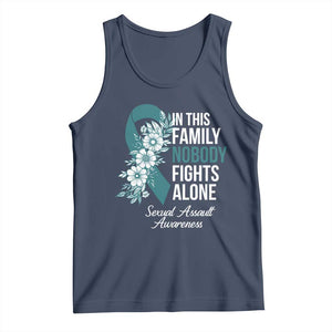 Sexual Assault Awareness Tank Top In This Family Nobody Fights Alone TS14 Navy Print Your Wear