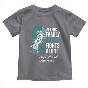 Sexual Assault Awareness Toddler T Shirt In This Family Nobody Fights Alone TS14 Charcoal Print Your Wear