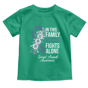 Sexual Assault Awareness Toddler T Shirt In This Family Nobody Fights Alone TS14 Irish Green Print Your Wear