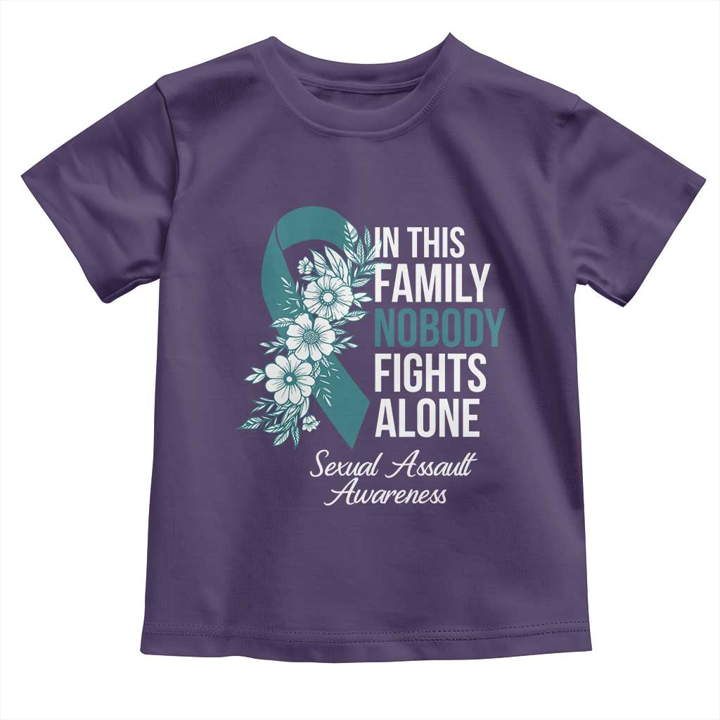 Sexual Assault Awareness Toddler T Shirt In This Family Nobody Fights Alone TS14 Purple Print Your Wear