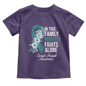 Sexual Assault Awareness Toddler T Shirt In This Family Nobody Fights Alone TS14 Purple Print Your Wear