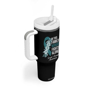 Sexual Assault Awareness Tumbler With Handle In This Family Nobody Fights Alone TS14 Print Your Wear