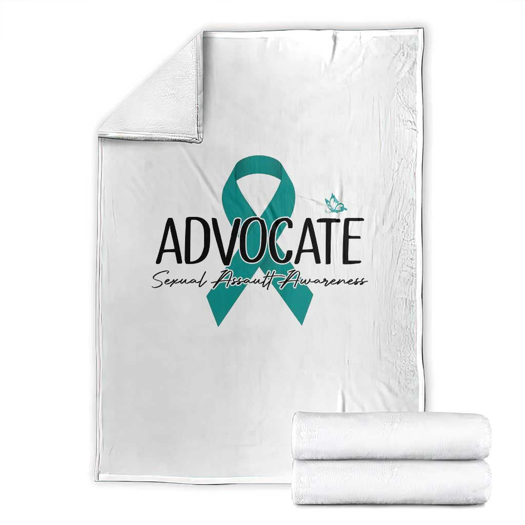 Sexual Assault Awareness Advocate Throw Blanket TS14 White Print Your Wear