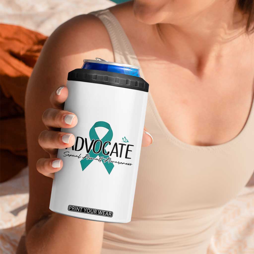 Sexual Assault Awareness Advocate 4 in 1 Can Cooler Tumbler TS14 Print Your Wear