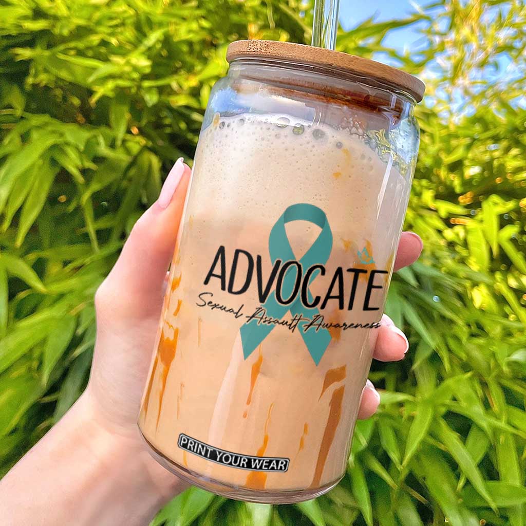 Sexual Assault Awareness Advocate Glass Can TS14 White Print Your Wear