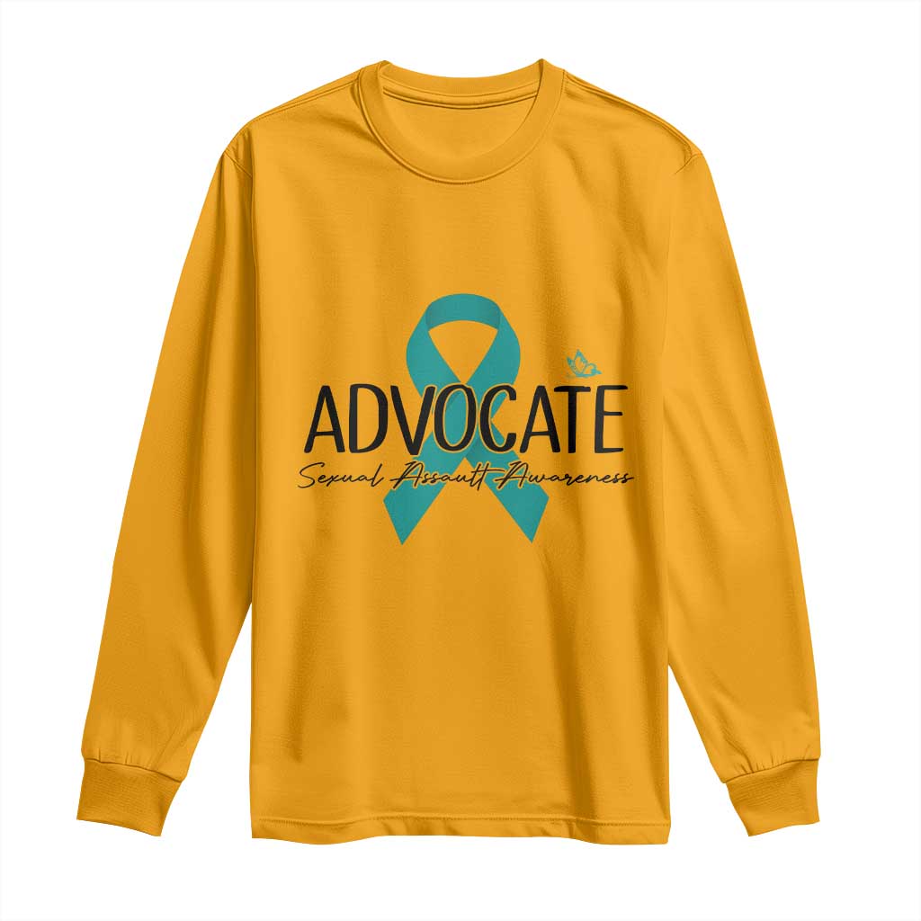 Sexual Assault Awareness Advocate Long Sleeve Shirt TS14 Gold Print Your Wear