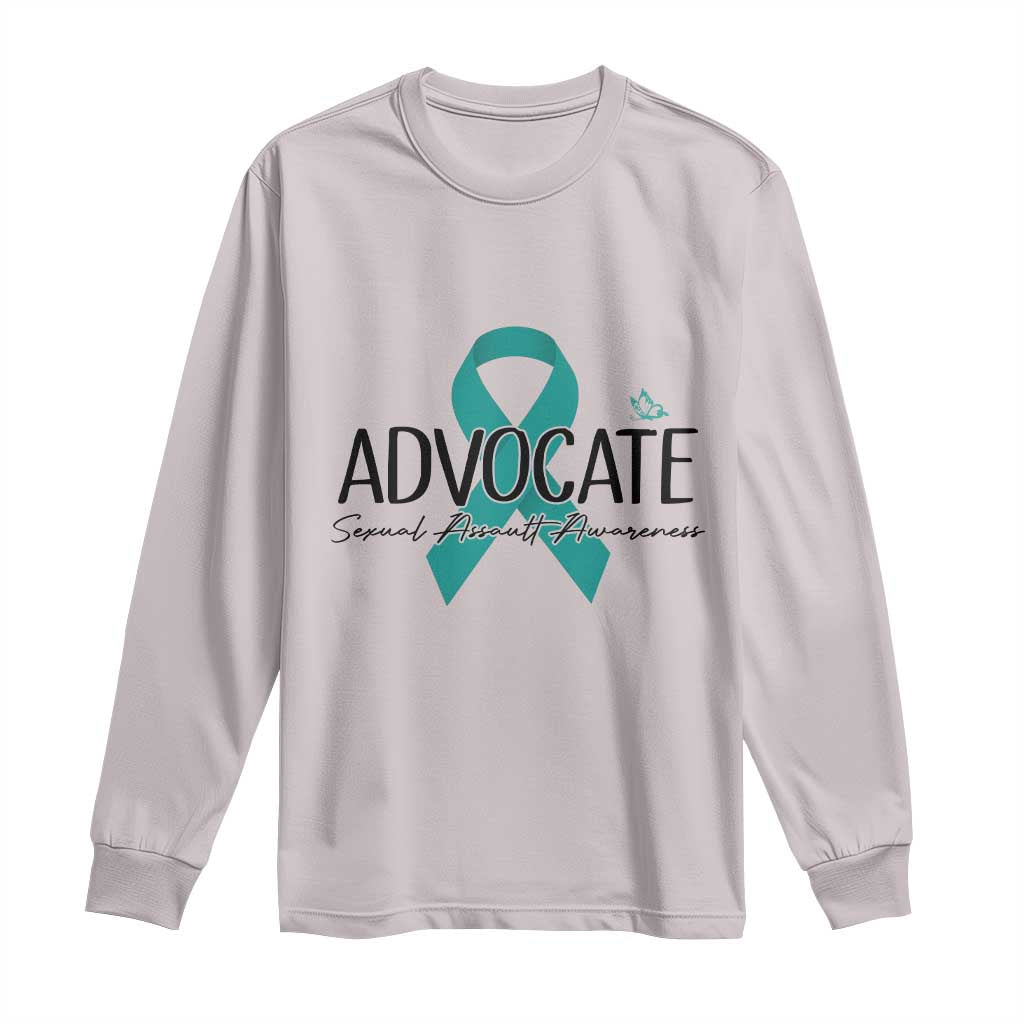 Sexual Assault Awareness Advocate Long Sleeve Shirt TS14 Ice Gray Print Your Wear
