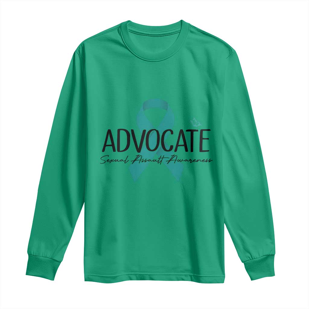 Sexual Assault Awareness Advocate Long Sleeve Shirt TS14 Irish Green Print Your Wear