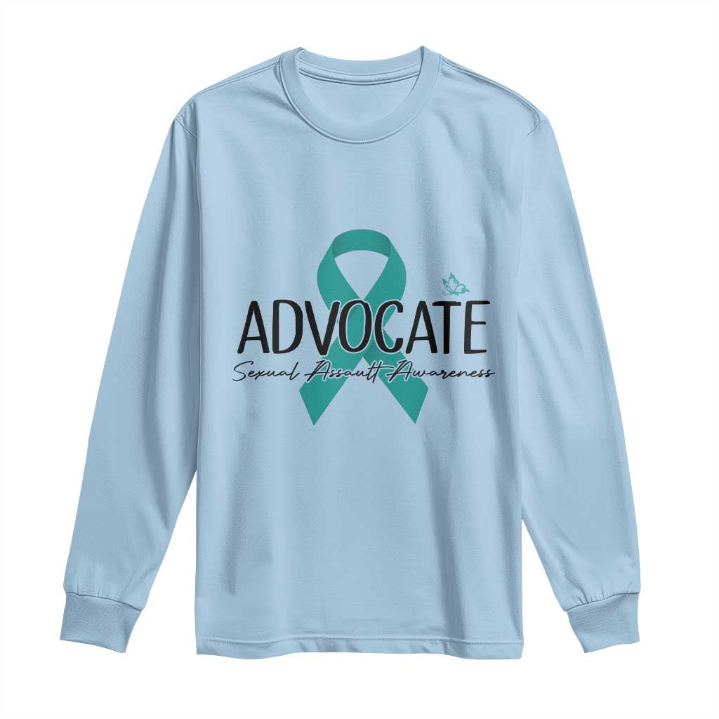 Sexual Assault Awareness Advocate Long Sleeve Shirt TS14 Light Blue Print Your Wear