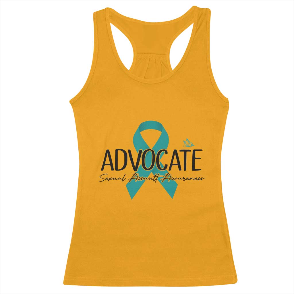 Sexual Assault Awareness Advocate Racerback Tank Top TS14 Gold Print Your Wear