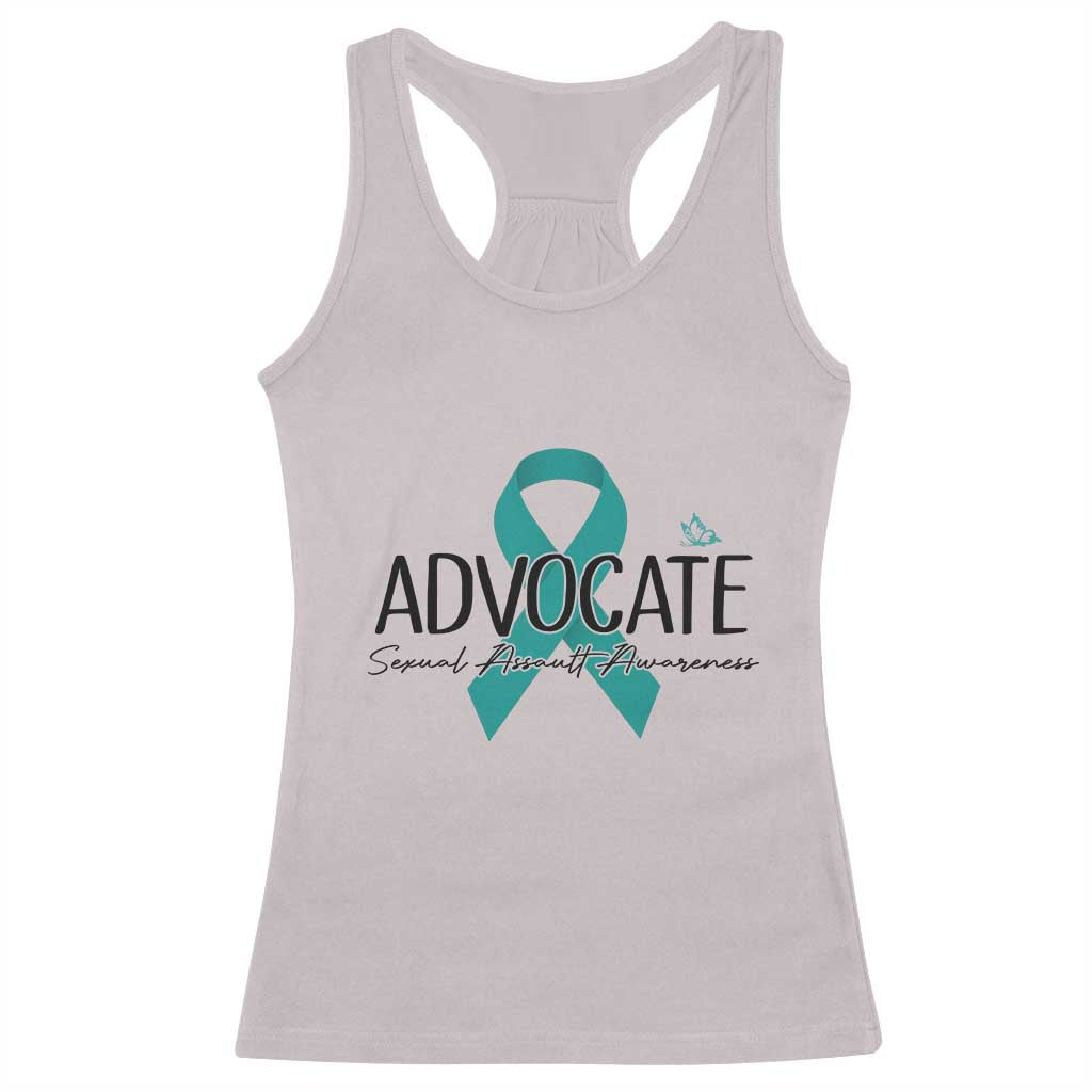 Sexual Assault Awareness Advocate Racerback Tank Top TS14 Ice Gray Print Your Wear