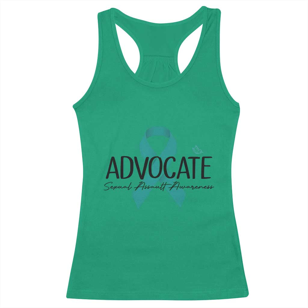 Sexual Assault Awareness Advocate Racerback Tank Top TS14 Irish Green Print Your Wear