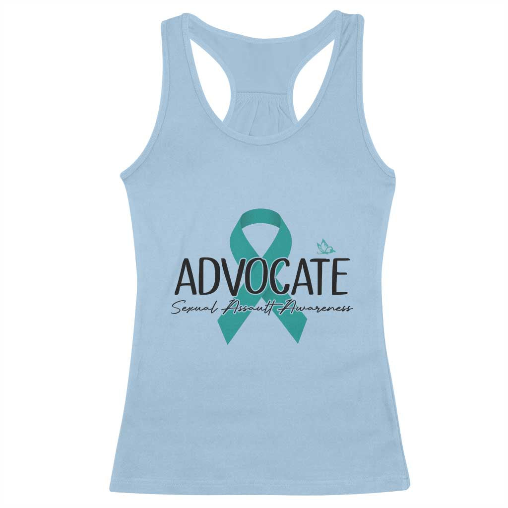 Sexual Assault Awareness Advocate Racerback Tank Top TS14 Light Blue Print Your Wear