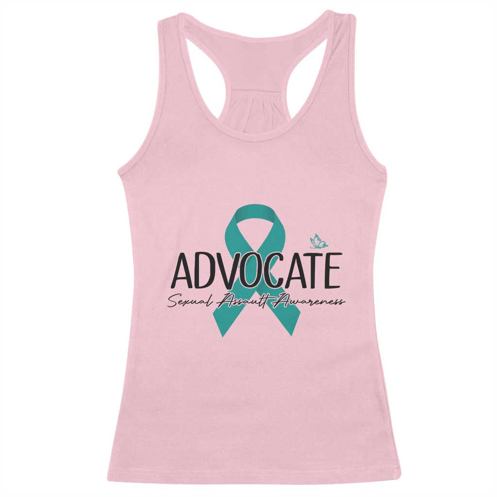 Sexual Assault Awareness Advocate Racerback Tank Top TS14 Light Pink Print Your Wear