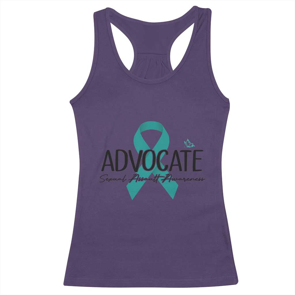 Sexual Assault Awareness Advocate Racerback Tank Top TS14 Purple Print Your Wear